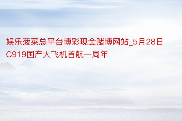 娱乐菠菜总平台博彩现金赌博网站_5月28日 C919国产大飞机首航一周年
