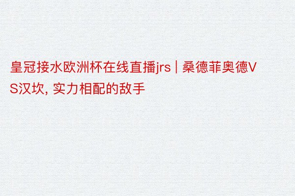 皇冠接水欧洲杯在线直播jrs | 桑德菲奥德VS汉坎， 实力相配的敌手